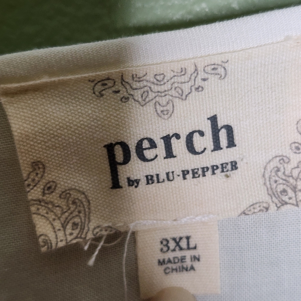 Perch by Blu-Pepper Tunic Blue White Floral Boho Whimsical Fairy Embroidered 3XL - Picture 5 of 7